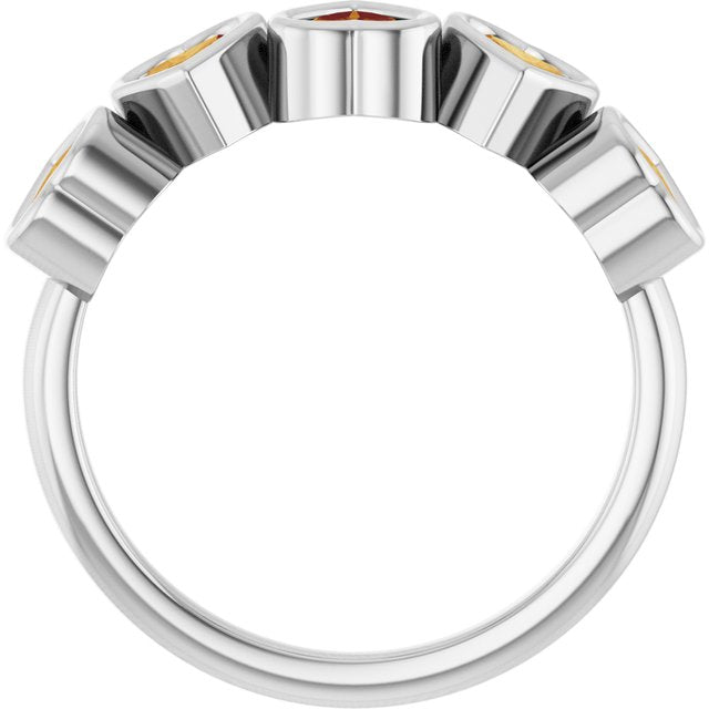 14K White Natural Citrine Ring