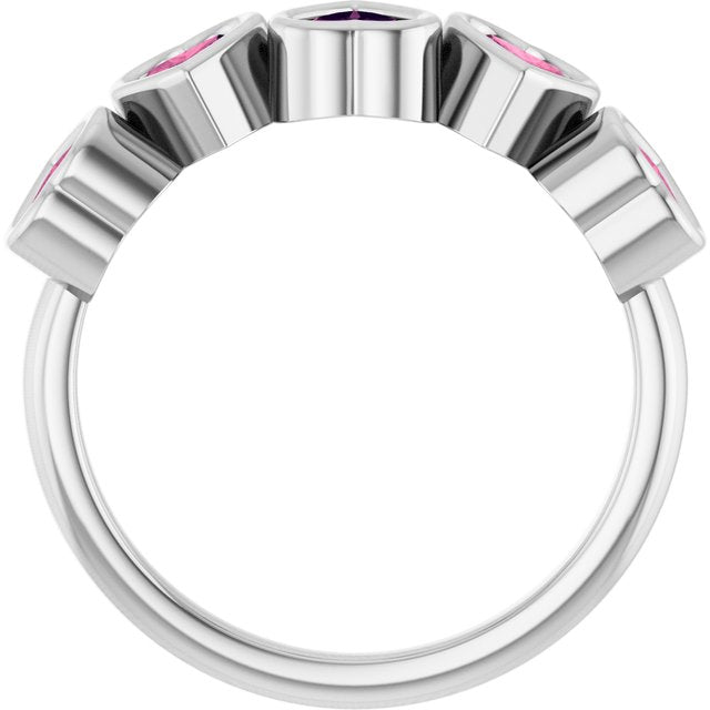 Sterling Silver Natural Pink Tourmaline Ring