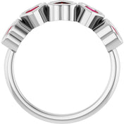 14K White Natural Mozambique Garnet Ring