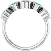 14K White Lab-Grown Emerald Ring