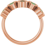 14K Rose Lab-Grown Emerald Ring