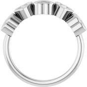 14K White Natural White Sapphire Ring