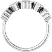 14K White Natural White Sapphire Ring