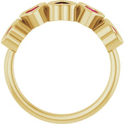 14K Yellow Lab-Grown Ruby Ring