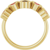 14K Yellow Lab-Grown Ruby Ring