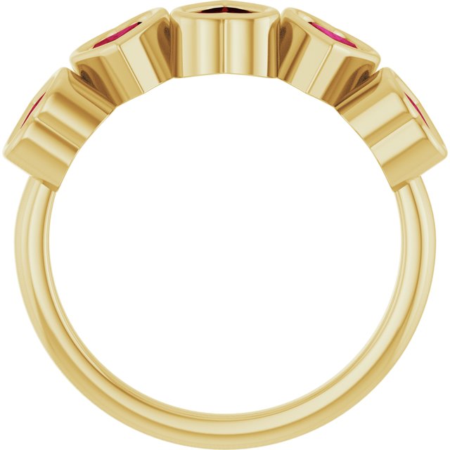14K Yellow Lab-Grown Ruby Ring