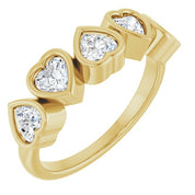 14K Yellow Natural White Sapphire Ring