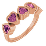 14K Rose Natural Pink Tourmaline Ring