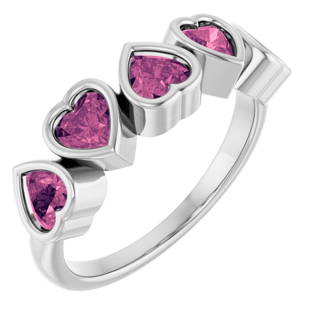 Sterling Silver Natural Pink Tourmaline Ring