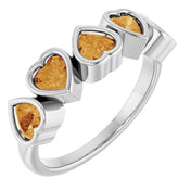 14K White Natural Citrine Ring