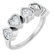 Platinum Natural White Sapphire Ring