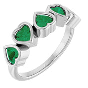 Sterling Silver Lab-Grown Emerald Ring