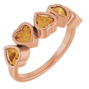 14K Rose Natural Citrine Ring