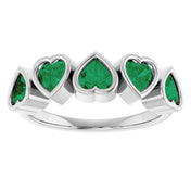 Platinum Lab-Grown Emerald Ring