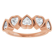 14K Rose Natural White Sapphire Ring