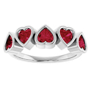 14K White Lab-Grown Ruby Ring