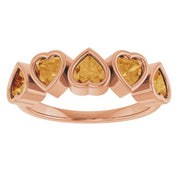14K Rose Natural Citrine Ring