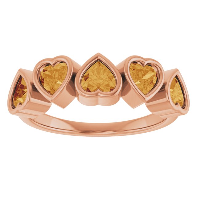 14K Rose Natural Citrine Ring