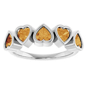 Platinum Natural Citrine Ring