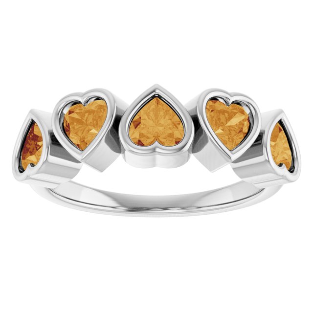 Platinum Natural Citrine Ring
