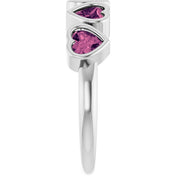 14K White Natural Pink Tourmaline Ring