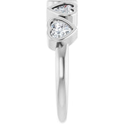 Sterling Silver Natural White Sapphire Ring