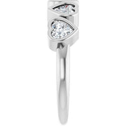 14K White Natural White Sapphire Ring
