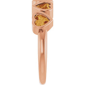 14K Rose Natural Citrine Ring