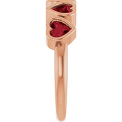 14K Rose Lab-Grown Ruby Ring
