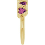 14K Yellow Natural Pink Tourmaline Ring