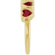 14K Yellow Lab-Grown Ruby Ring