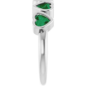 Sterling Silver Lab-Grown Emerald Ring