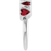 Sterling Silver Lab-Grown Ruby Ring