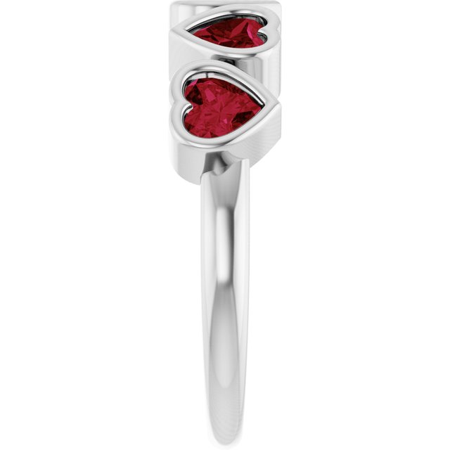 Sterling Silver Lab-Grown Ruby Ring