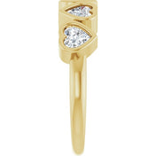 14K Yellow Natural White Sapphire Ring