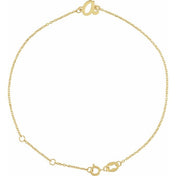 14K Yellow Initial A 6 1/2-7 1/2" Bracelet