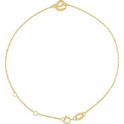 14K Yellow Initial E 6 1/2-7 1/2" Bracelet