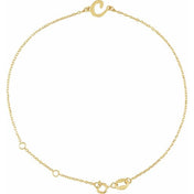 14K Yellow Initial C 6 1/2-7 1/2" Bracelet
