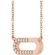 14K Rose 1/10 CTW Natural Diamond Paperclip-Style 18" Necklace