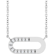 14K White 1/10 CTW Natural Diamond Paperclip-Style 18" Necklace