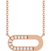14K Rose 1/10 CTW Natural Diamond Paperclip-Style 18" Necklace