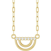 14K Yellow .05 CTW Natural Diamond Arch 18" Necklace