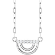 Sterling Silver .05 CTW Natural Diamond Arch 18" Necklace