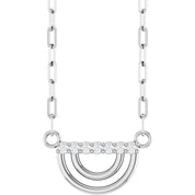 14K White .05 CTW Natural Diamond Arch 18" Necklace