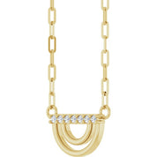 14K Yellow .05 CTW Natural Diamond Arch 18" Necklace
