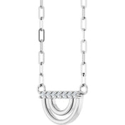 Sterling Silver .05 CTW Natural Diamond Arch 18" Necklace