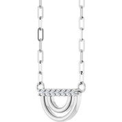 14K White .05 CTW Natural Diamond Arch 18" Necklace