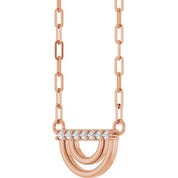 14K Rose .05 CTW Natural Diamond Arch 18" Necklace