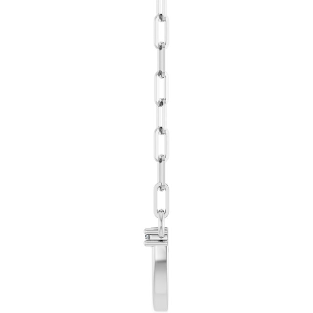 14K White .05 CTW Natural Diamond Arch 18" Necklace