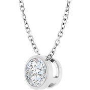 Platinum 1/2 CT Lab-Grown Diamond Bezel-Set 16-18" Necklace